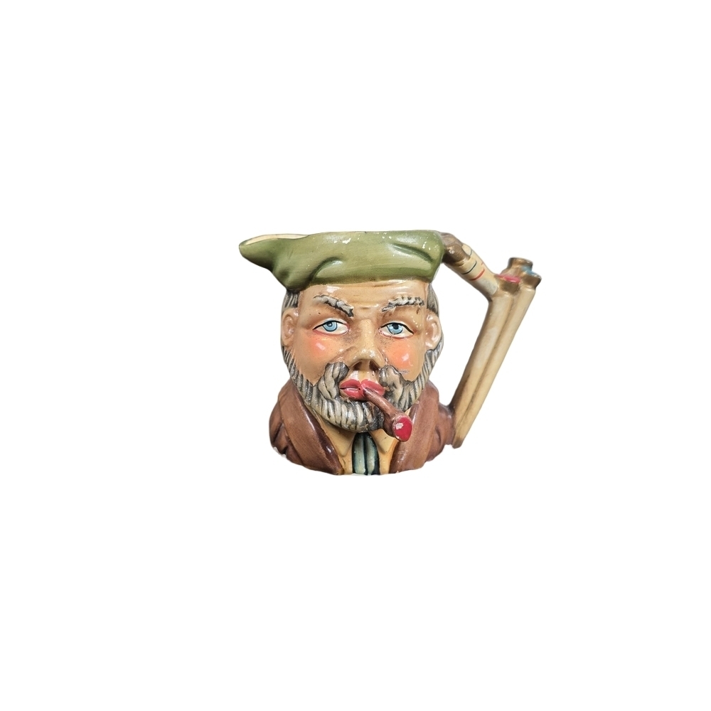 Vintage Unmarked Golfer Character Toby Jug Mug Golf Bag Handle Japan Style CHIP